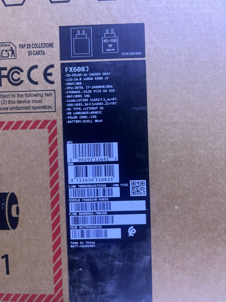 ASUS TUF Gaming F16 FX608JHR-RV035 | Intel Core i7-14650HX | RAM 16GB | SSD 512GB | NVIDIA RTX 5050 8GB | 16.0 WUXGA 165Hz | Mecha Gray