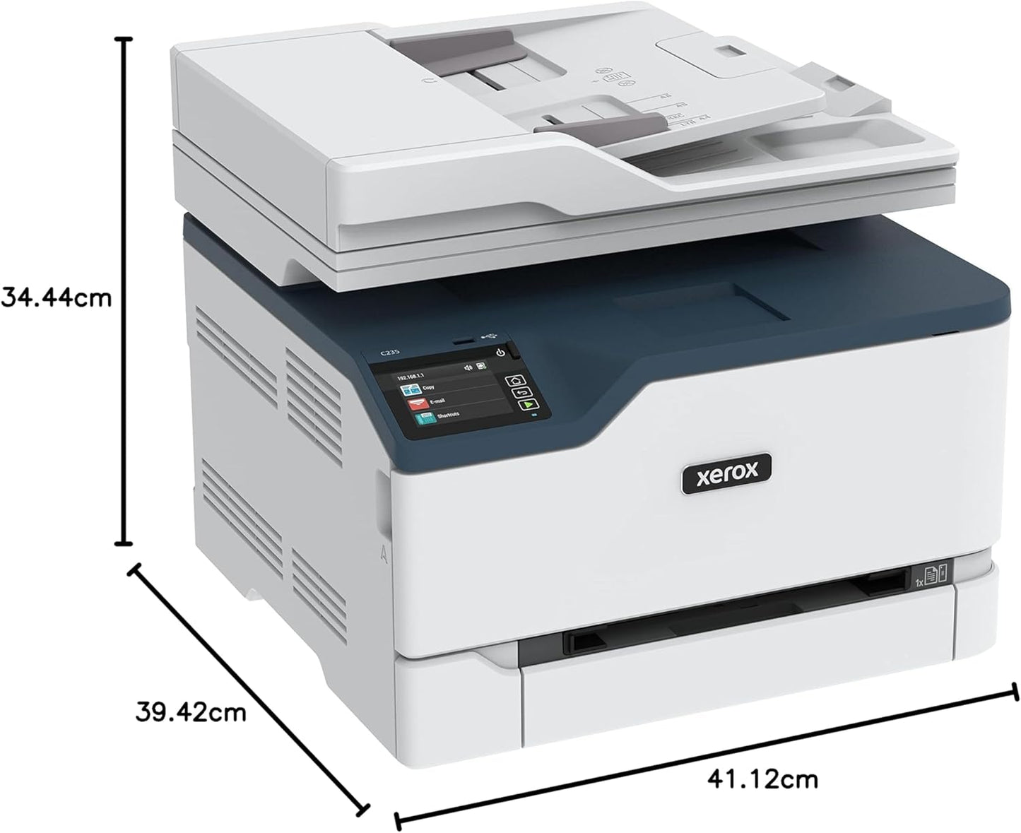 Xerox C235 Color Multifunction Printer — 4-in-1 Laser Printer (Print/Copy/Scan/Fax), Up to 24 ppm, Wireless/Ethernet/USB, Automatic Duplex, ADF, Mobile Printing
