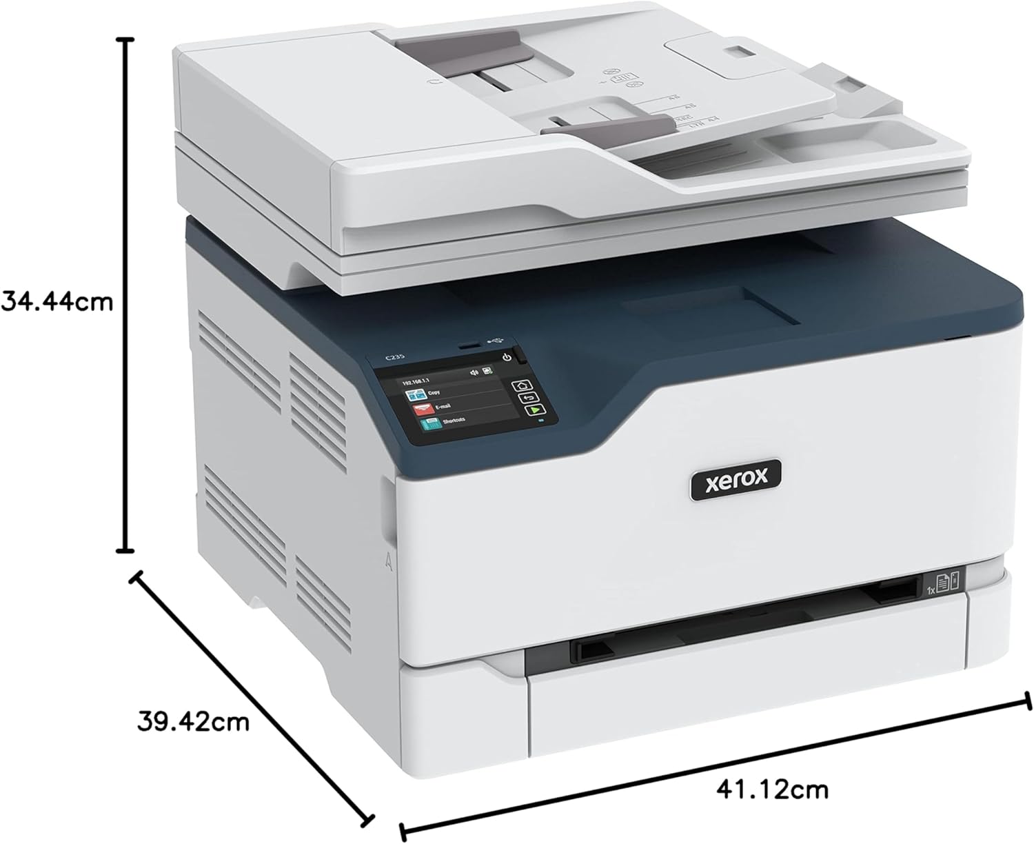 Xerox C235 Color Multifunction Printer — 4-in-1 Laser Printer (Print/Copy/Scan/Fax), Up to 24 ppm, Wireless/Ethernet/USB, Automatic Duplex, ADF, Mobile Printing
