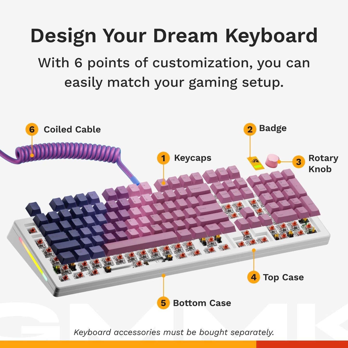Glorious GMMK 3 HE 100% Prebuilt Mechanical Gaming Keyboard White | Hall Effect Magnetic Switches | Rapid Trigger | 8K Polling Rate | Hot-Swappable | RGB Lighting | Full-Size Keyboard with USB-C