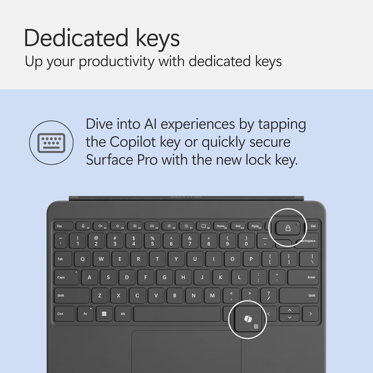 Microsoft Surface Pro Keyboard for Surface Pro 12" Device | Keyboard Only | Alcantara Material | Slate