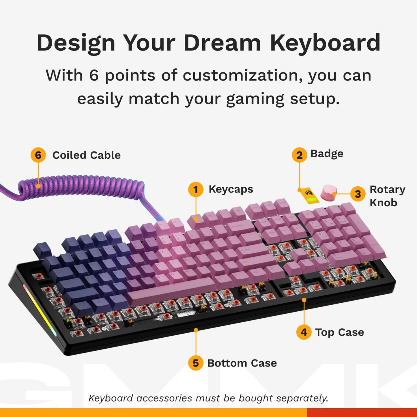 Glorious GMMK 3 HE 100% Prebuilt Mechanical Gaming Keyboard White | Hall Effect Magnetic Switches | Rapid Trigger | 8K Polling Rate | Hot-Swappable | RGB Lighting | Full-Size Keyboard with USB-C