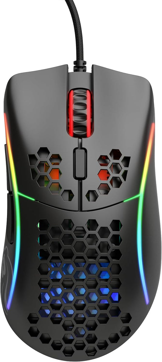 Glorious Model D- (Minus) Wired Gaming Mouse | 61g Superlight Honeycomb Design | RGB | Ergonomic | Pixart 3360 Sensor | Omron Switches | PTFE Feet | 6 Buttons