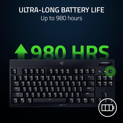 Razer BlackWidow V4 Low Profile TKL HyperSpeed Wireless Gaming Keyboard: Yellow Mechanical Switches - 2.4GHz Wireless & Bluetooth - Multi-Function Roller - 3 Control Buttons