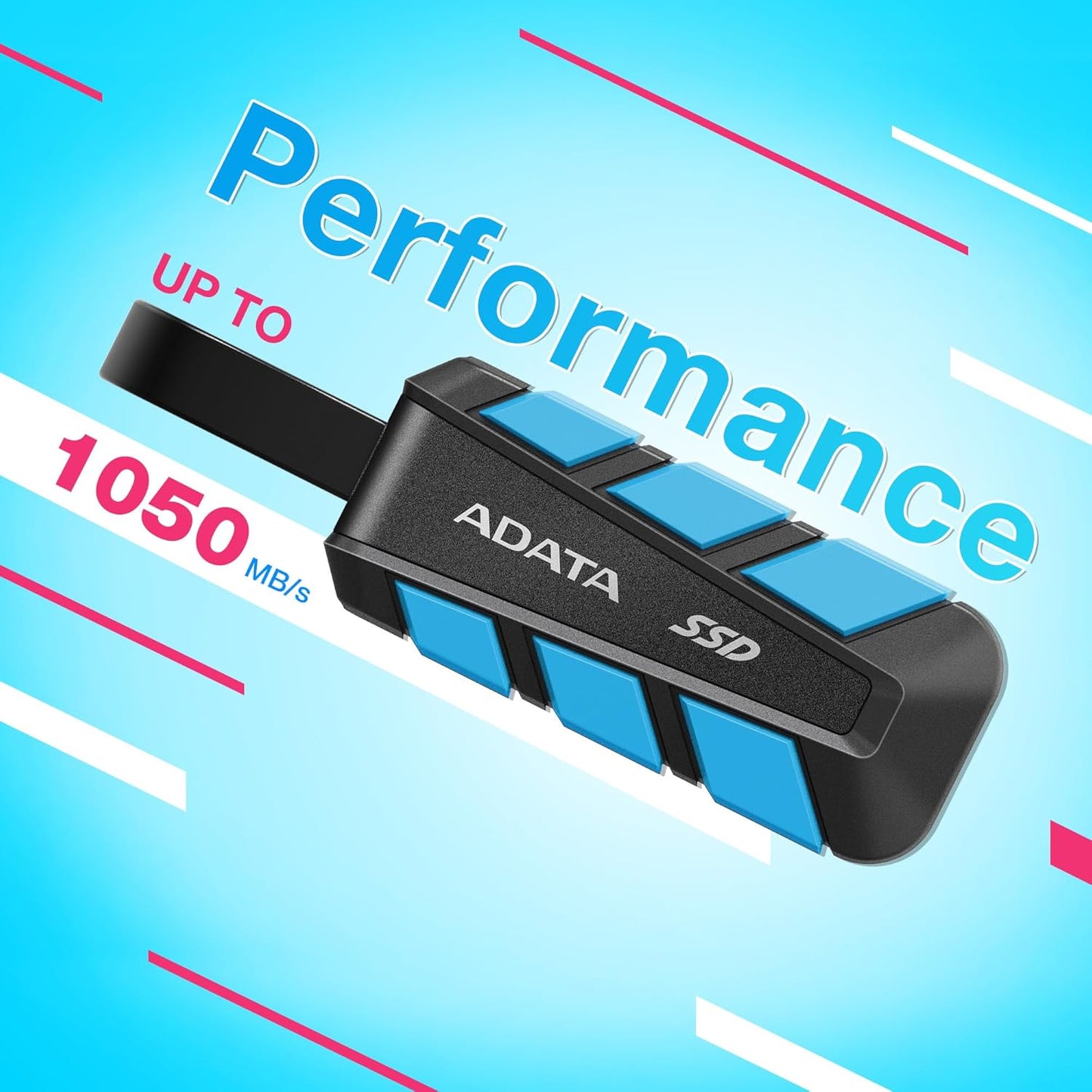ADATA SD820 1 TB Rugged External SSD – IP68 Waterproof, MIL‑STD-810G Drop-Resistant, USB 3.2 Gen 2×2, Up to 2000 MB/s