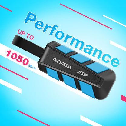 ADATA SD820 1 TB Rugged External SSD – IP68 Waterproof, MIL‑STD-810G Drop-Resistant, USB 3.2 Gen 2×2, Up to 2000 MB/s