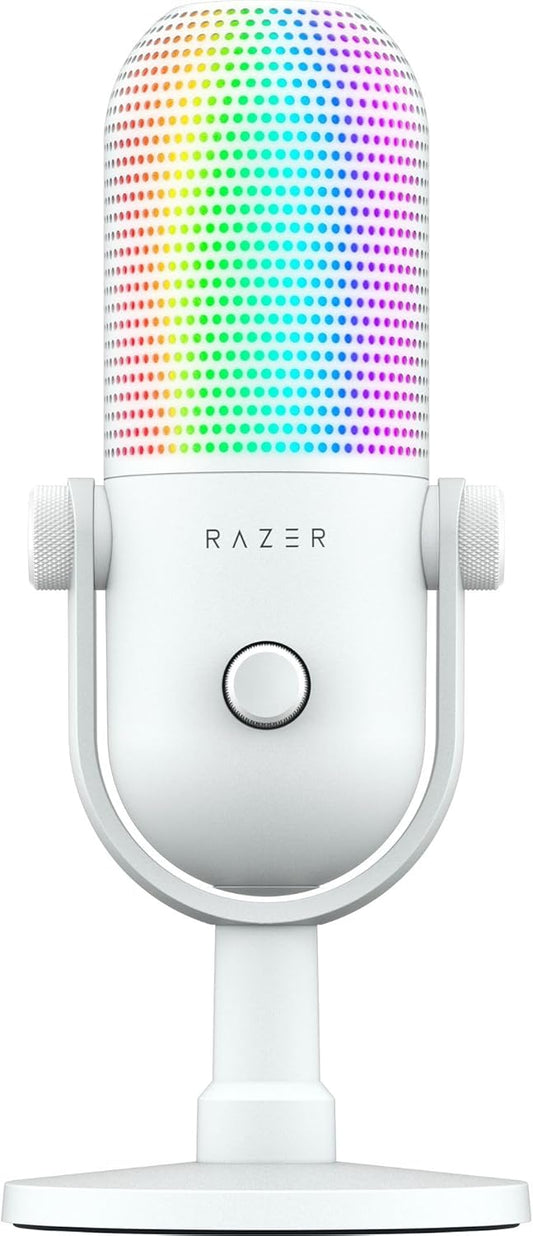 Razer Seiren V3 Chroma RGB USB Microphone | Supercardioid Condenser Mic | Tap-to-Mute Sensor | Stream-Reactive Chroma RGB | 96kHz/24-bit