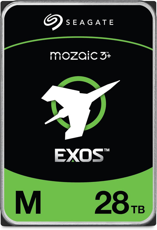 Seagate Exos M 28TB Enterprise Internal Hard Drive, 3.5-Inch HDD, 7200RPM, SATA 6Gb/s, 2.5M Hours MTBF, High-Capacity Data Center Storage