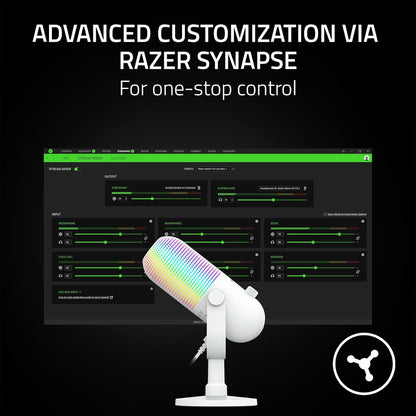 Razer Seiren V3 Chroma RGB USB Microphone | Supercardioid Condenser Mic | Tap-to-Mute Sensor | Stream-Reactive Chroma RGB | 96kHz/24-bit