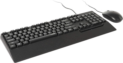Rapoo NX2000 Wired Keyboard and Mouse Combo – Spill-Resistant Keyboard, 1600 DPI Optical Mouse, USB 3.0, Plug-and-Play, Black