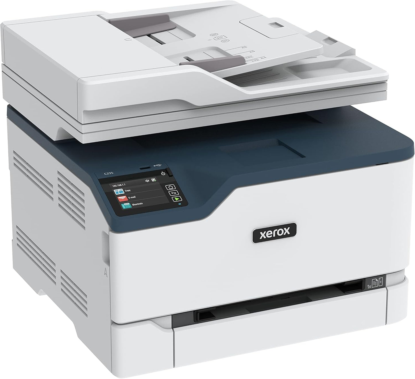 Xerox C235 Color Multifunction Printer — 4-in-1 Laser Printer (Print/Copy/Scan/Fax), Up to 24 ppm, Wireless/Ethernet/USB, Automatic Duplex, ADF, Mobile Printing