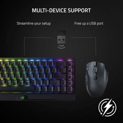 Razer Naga V2 HyperSpeed Wireless MMO Mouse – 19 Programmable Buttons, Focus Pro 30K Sensor, HyperSpeed 2.4 GHz + Bluetooth, 250 h Battery