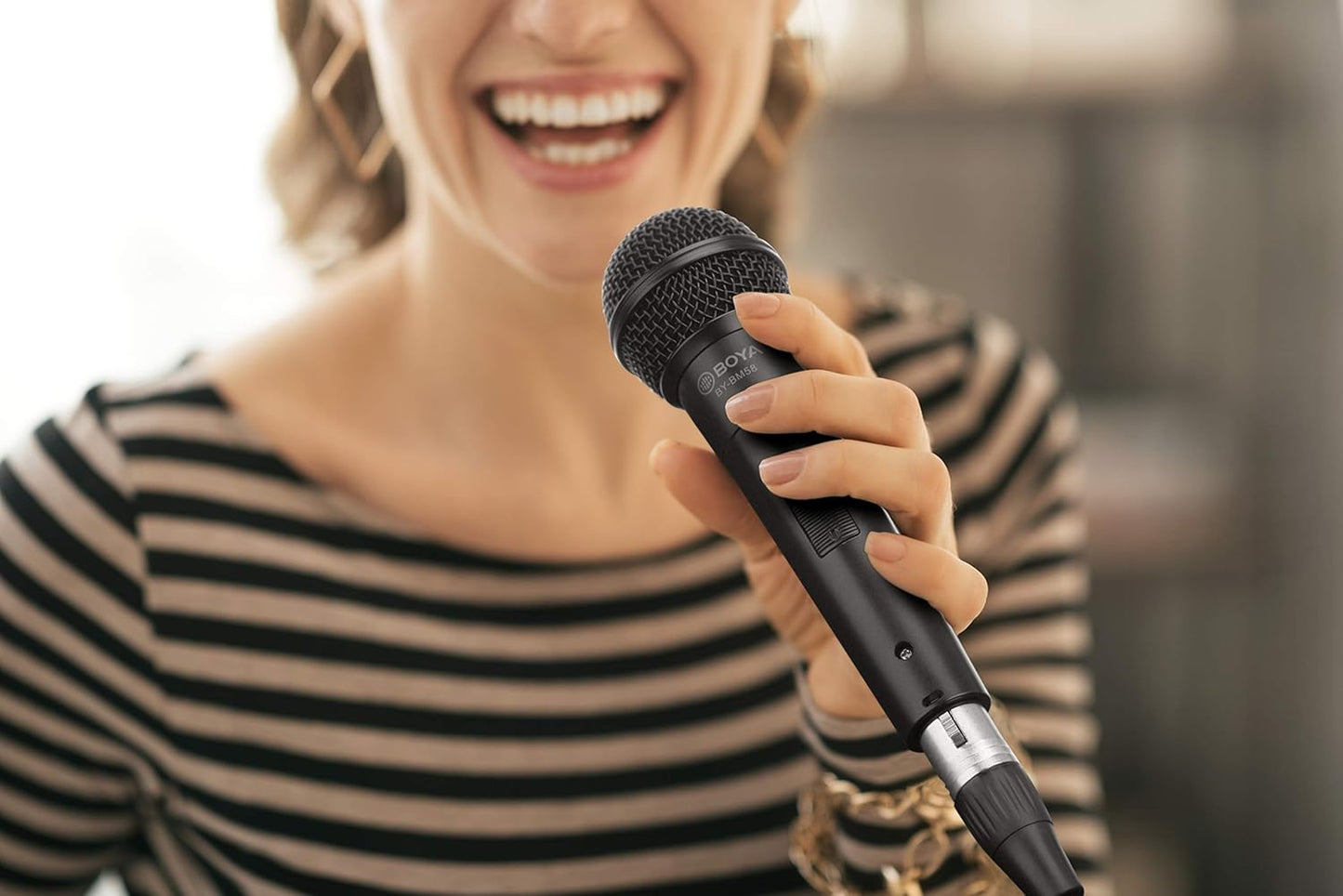 BOYA BY-BM58 Dynamic Wired Handheld Microphone | Cardioid XLR Mic for Live Performance | Podcasting & Public Speaking