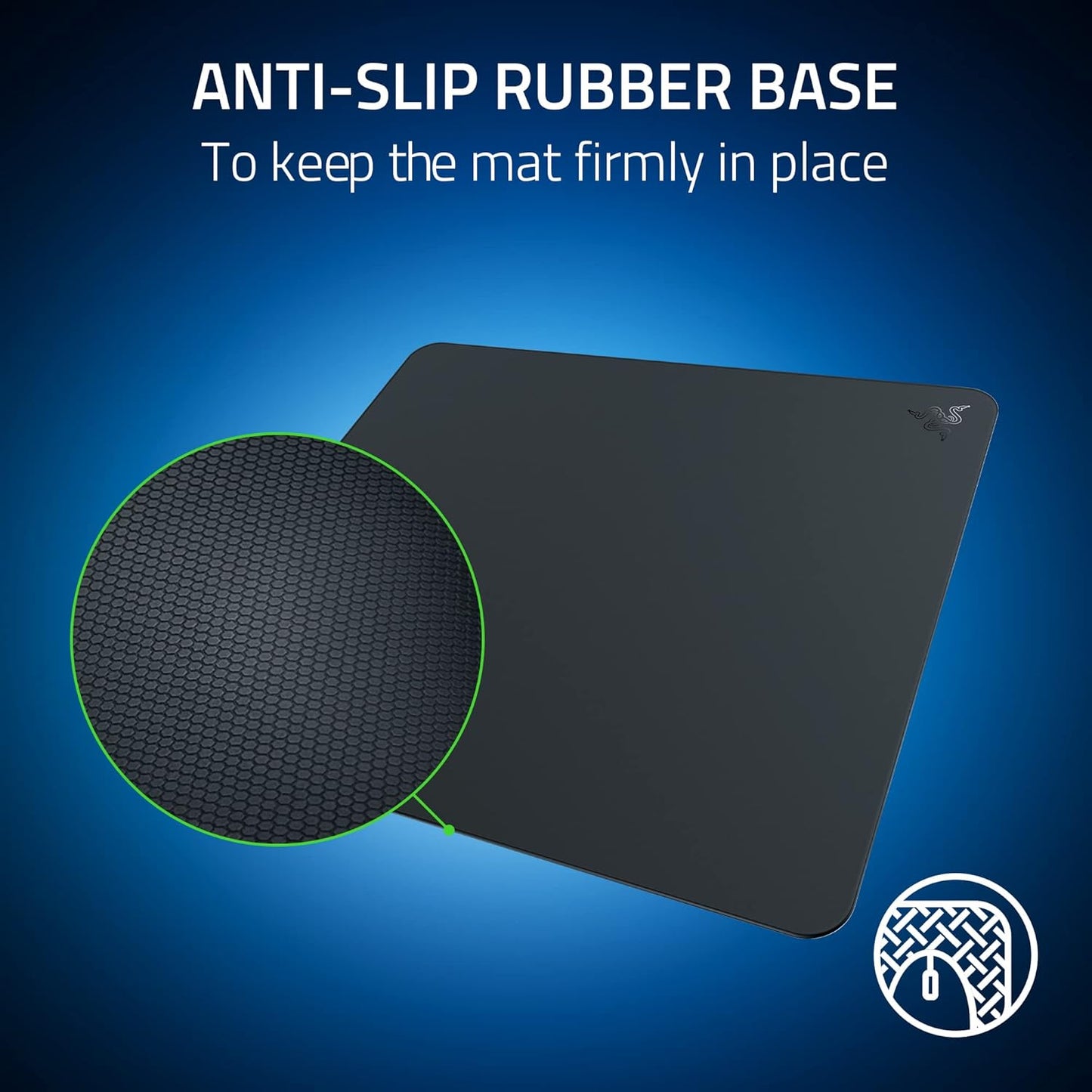 Razer Atlas Tempered Glass Gaming Mouse Mat | 450×400mm | Ultra-Smooth Micro-Etched Surface | Anti-Slip Rubber Base | 5mm Thickness