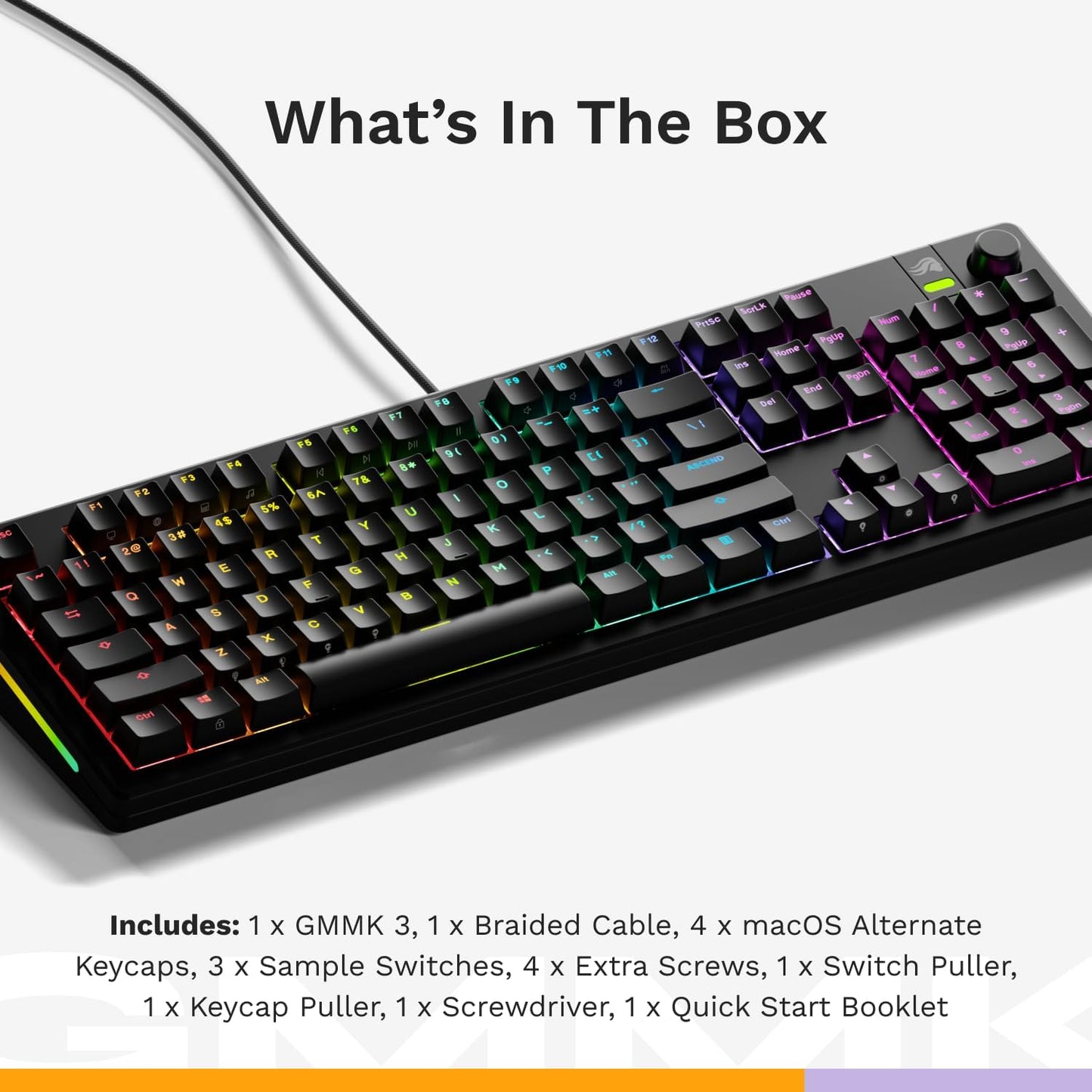 Glorious GMMK 3 HE 100% Prebuilt Mechanical Gaming Keyboard White | Hall Effect Magnetic Switches | Rapid Trigger | 8K Polling Rate | Hot-Swappable | RGB Lighting | Full-Size Keyboard with USB-C