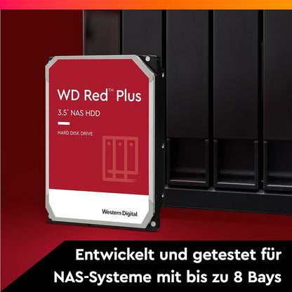 WD Red Plus 6TB NAS Internal Hard Drive, 3.5-Inch HDD, 5400RPM, SATA 6Gb/s, CMR Technology, 256MB Cache, NAS Optimized Storage, Model WD60EFPX