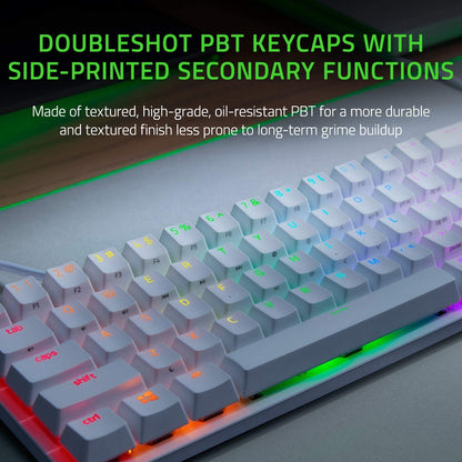 Razer Huntsman Mini - Mercury Edition - 60% Optical Gaming Keyboard (Linear Red Switch) - FRML Packaging ( En )