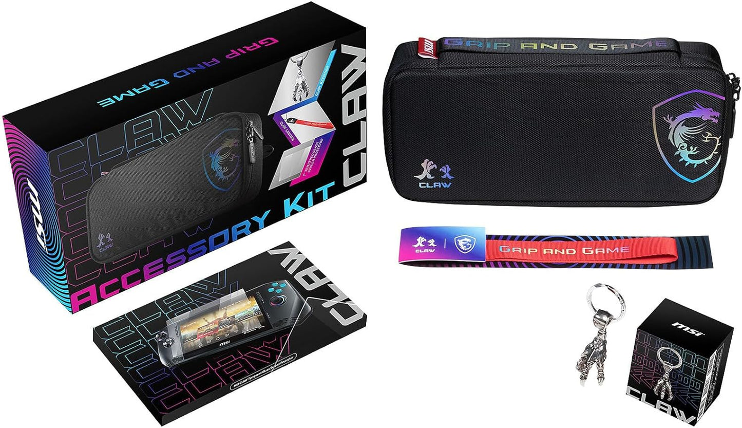 MSI Claw A1M Accessory Kit | Includes: Travel Case+MSI Claw Lanyard+MSI Claw Keychain+MSI Claw Screen Protector