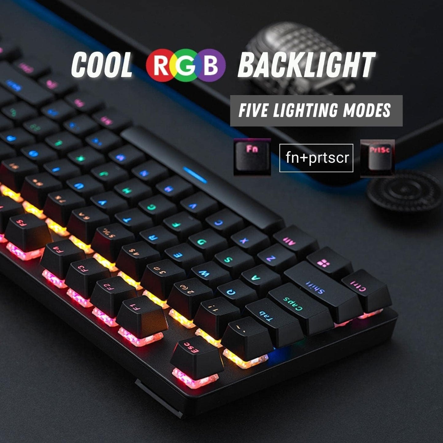 RAPOO VPRO V500 RGB WIRED GAMING KEYBOARD MECHANICAL BACKLIT ERGONOMIC DESIGN ARABIC/ENGLISH