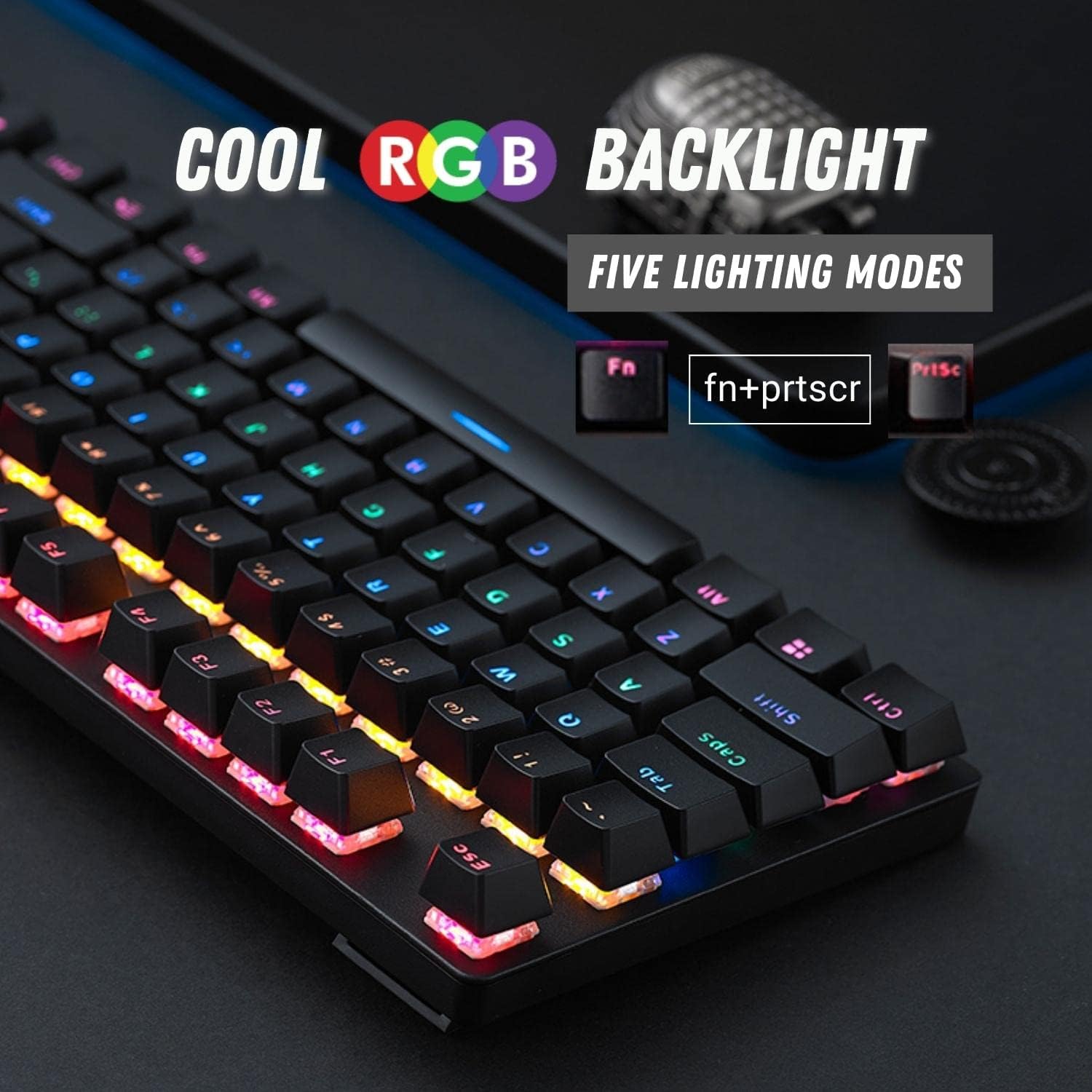 RAPOO VPRO V500 RGB WIRED GAMING KEYBOARD MECHANICAL BACKLIT ERGONOMIC DESIGN ARABIC/ENGLISH