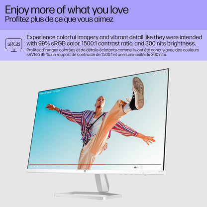 HP Series 5 27" FHD White Monitor | 527sw (94F46AS) | IPS Panel | 100Hz | 99% sRGB | HDMI & VGA | Eye Ease | Tilt Stand
