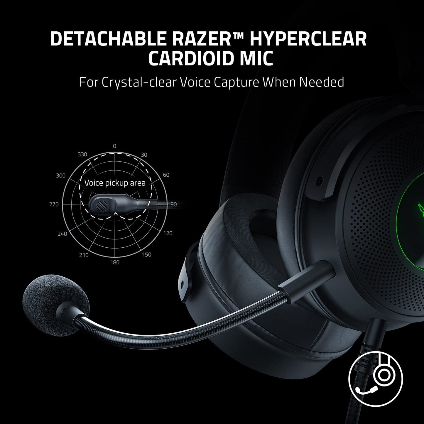 Razer Kraken V3 – Wired USB Gaming Headset with THX Spatial Audio, TriForce 50mm Drivers, Chroma RGB, and Oval Memory Foam Cushions