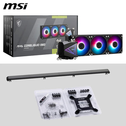 MSI MAG CORELIQUID I360 AIO CPU Liquid Cooler | Enlarged Copper Cold Plate | ARGB Blockhead & LDB Fans | Dual-Chamber Water Block | Split-Flow Radiator | Mystic Light Supported | Intel & AMD Compatible
