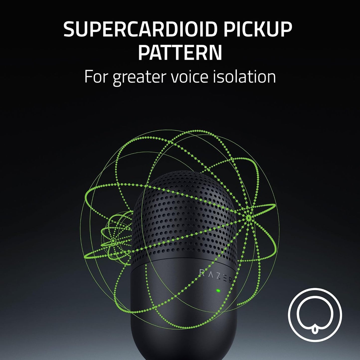 Razer Seiren V3 Mini USB Microphone: Condenser Mic | Supercardioid Pickup Pattern | Tap-to-Mute Sensor with LED Indicator | Shock Absorber | Ultra Compact | PC | Discord | OBS Studio | XSplit | Black