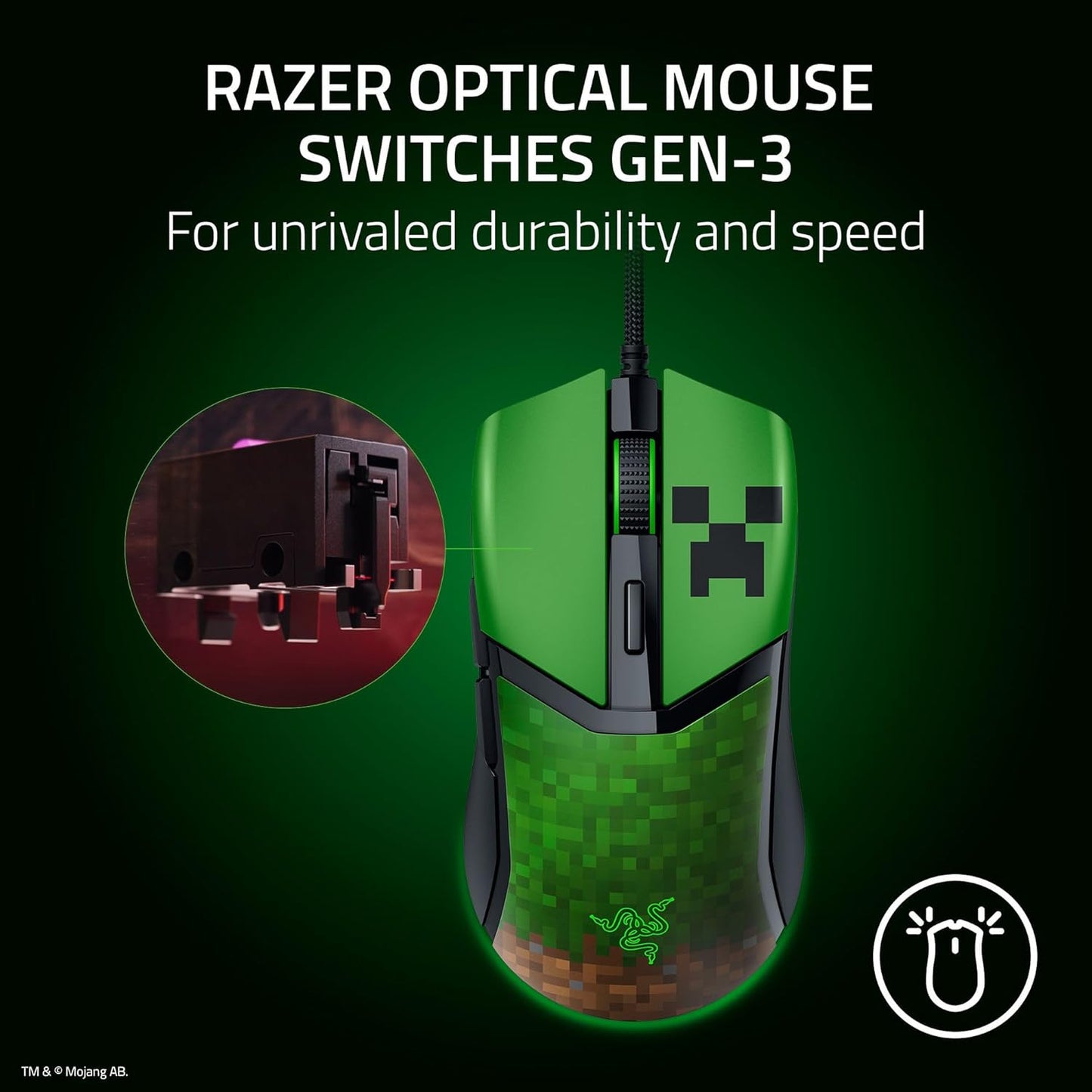 Razer Cobra Wired Gaming Mouse – 58g Lightweight, 8,500 DPI Optical Sensor, Gen-3 Optical Switches, Chroma RGB Underglow, Speedflex Cable