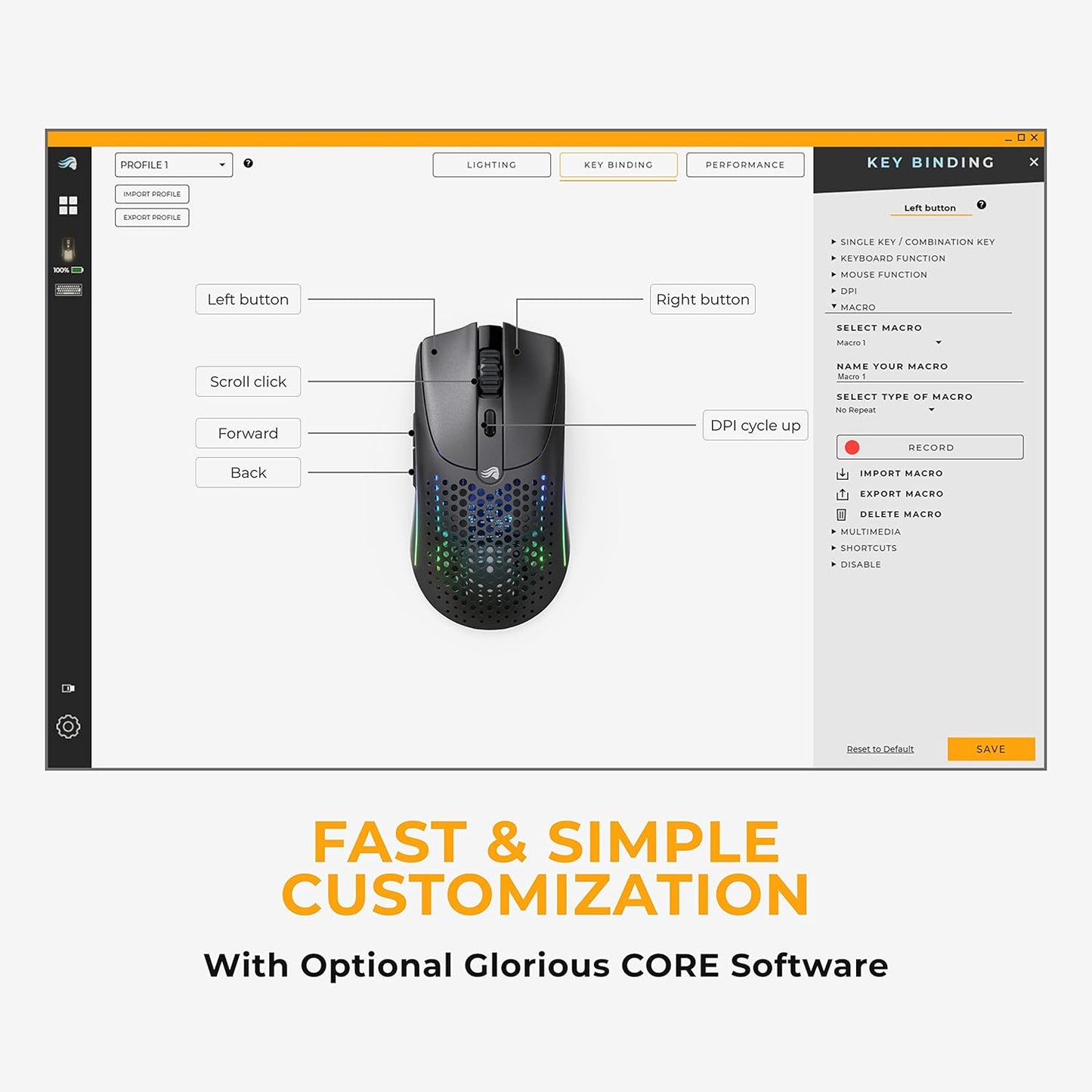 Glorious Model O 2 Wireless Gaming Mouse | Ultra-Lightweight 68g | BAMF 2.0 Sensor 26 | 000 DPI | Hybrid 2.4GHz & Bluetooth | 210H Battery | RGB Lighting | Ambidextrous Design | 6 Programmable Buttons