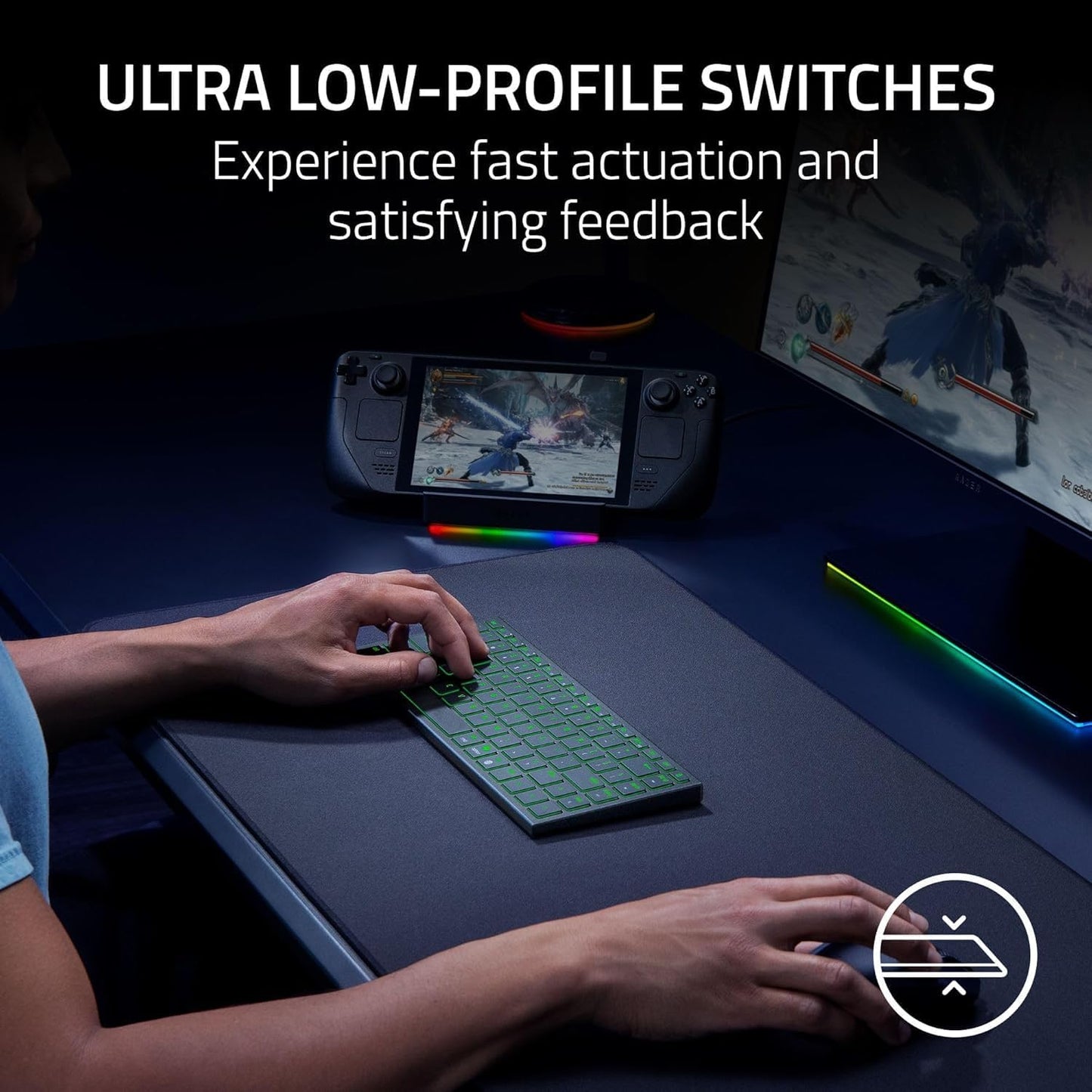 Razer Joro Ultra-Thin Wireless Gaming Keyboard | 75% Layout | Low-Profile Scissor Switches | RGB | Bluetooth + USB-C