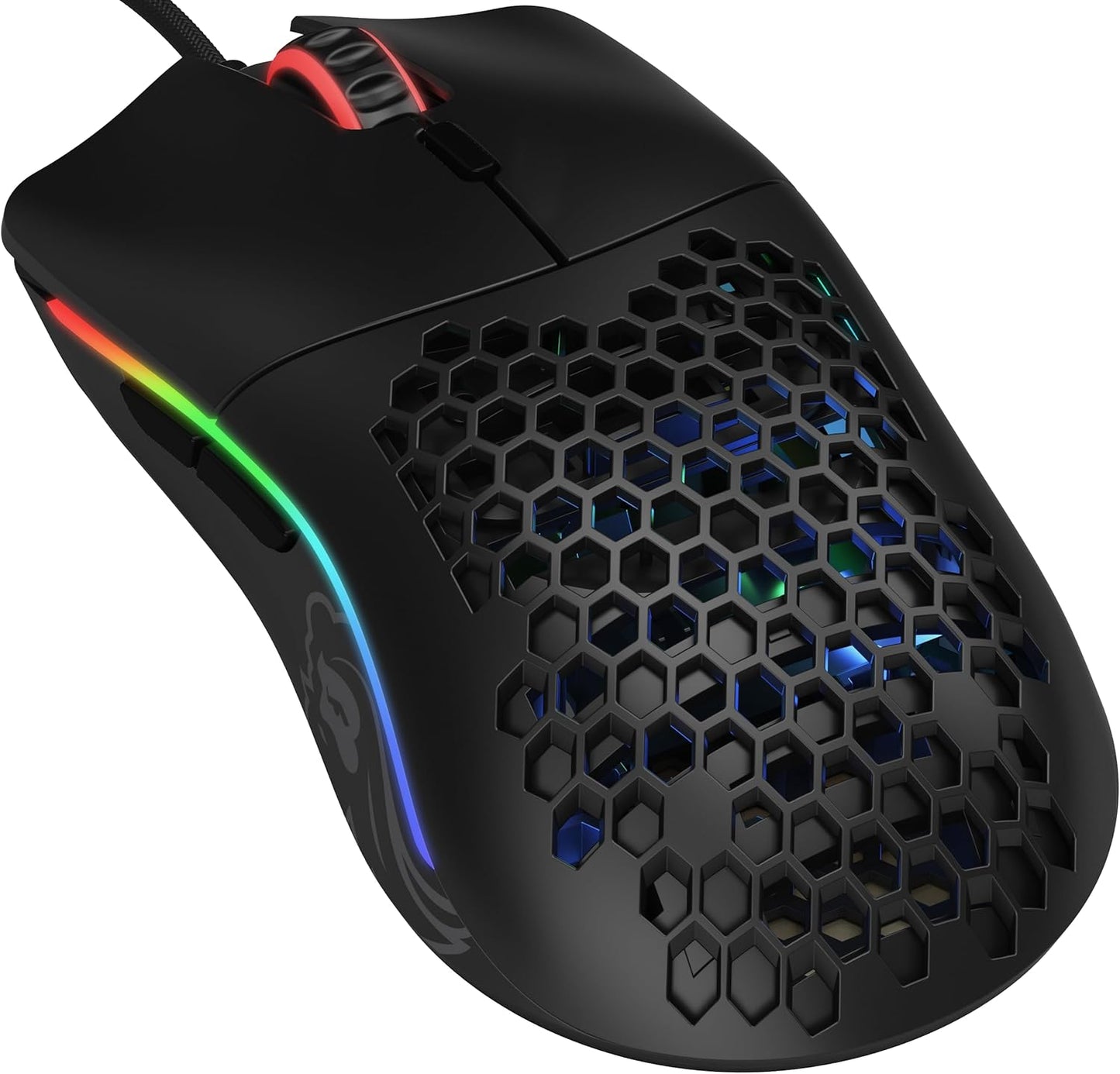 Glorious Model O Wired Gaming Mouse | 67g Ultra-Lightweight | Pixart 3360 Sensor | RGB Lighting | Honeycomb Design | Omron Switches | Ambidextrous | Matte Black