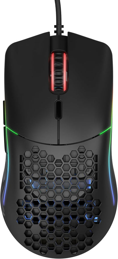 Glorious Model O Wired Gaming Mouse | 67g Ultra-Lightweight | Pixart 3360 Sensor | RGB Lighting | Honeycomb Design | Omron Switches | Ambidextrous | Matte Black