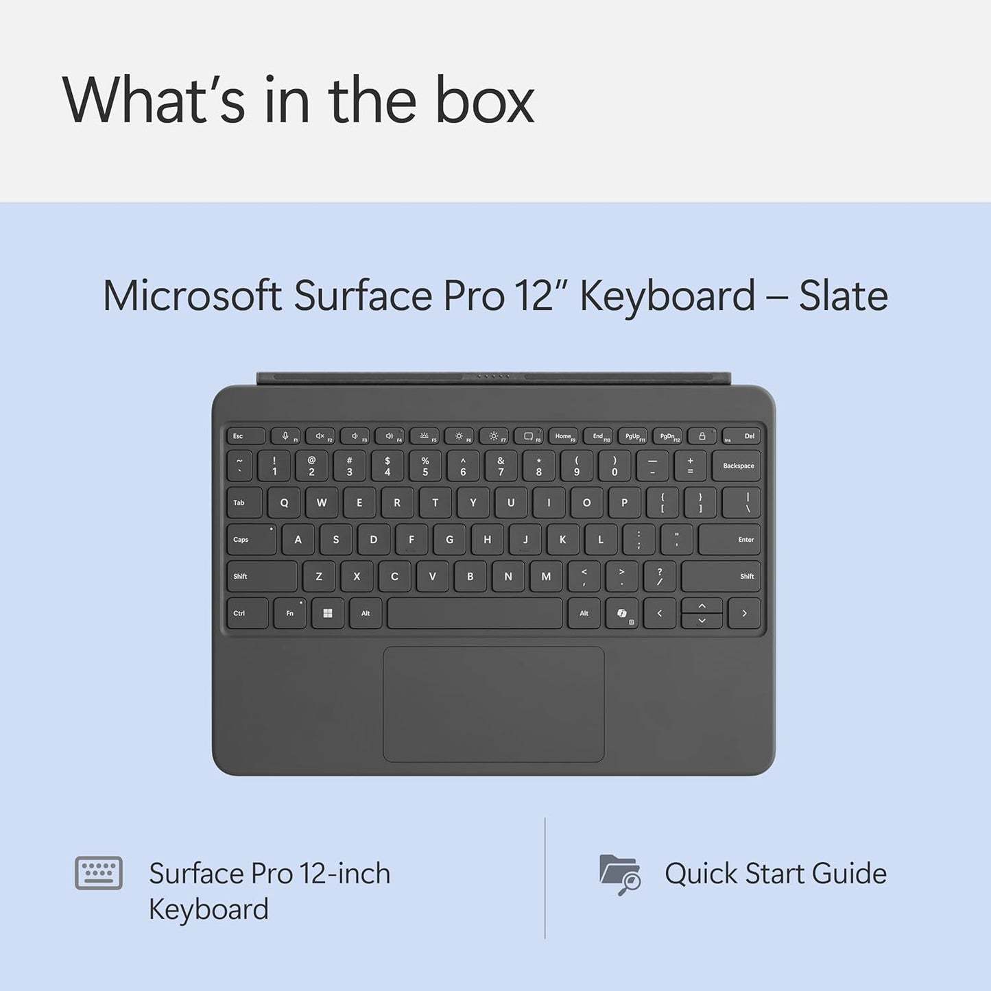 Microsoft Surface Pro Keyboard for Surface Pro 12" Device | Keyboard Only | Alcantara Material | Slate