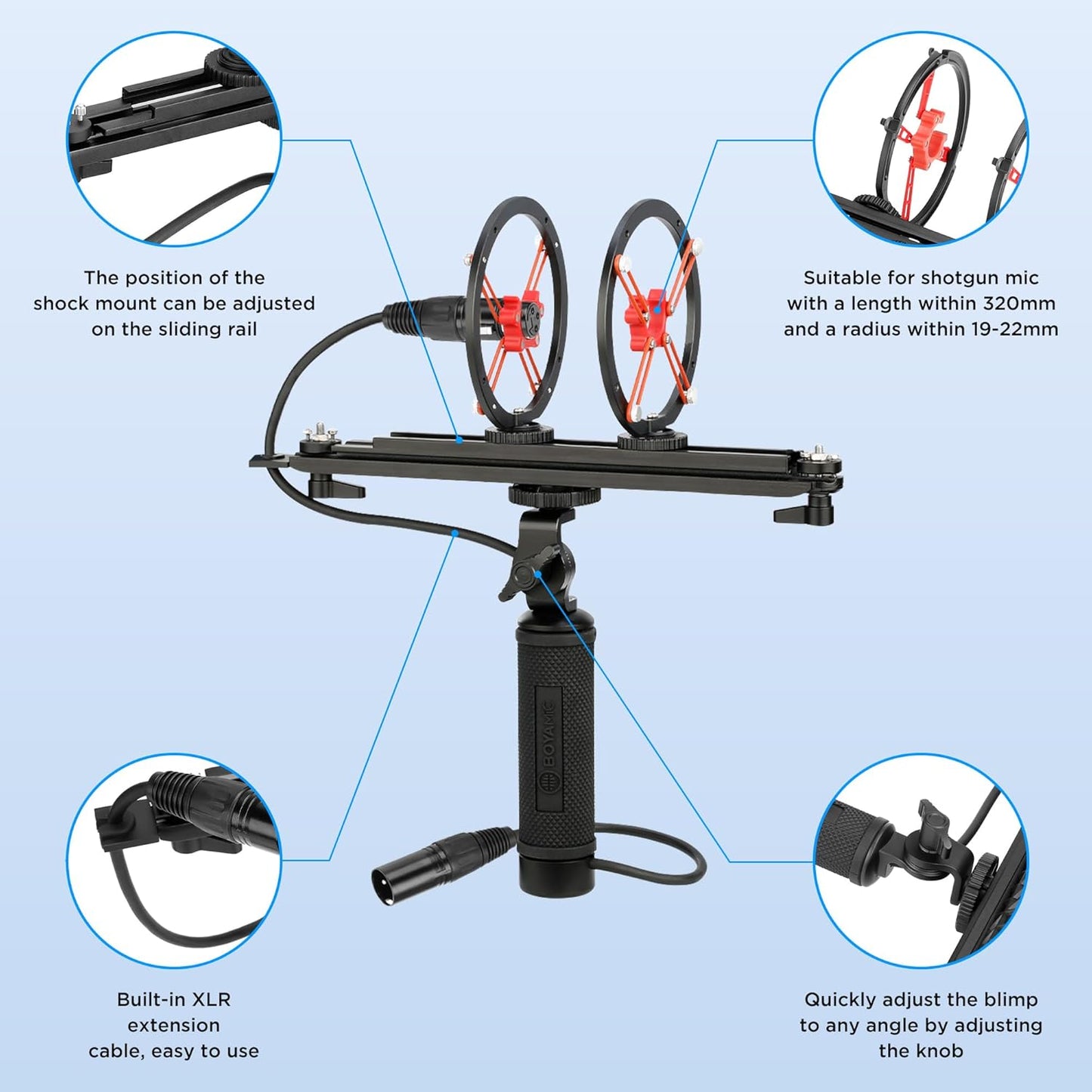 BOYA BY-WS1000 Professional Microphone Windshield | High-Density Furry Cover for Outdoor Recording & Wind Noise Reduction