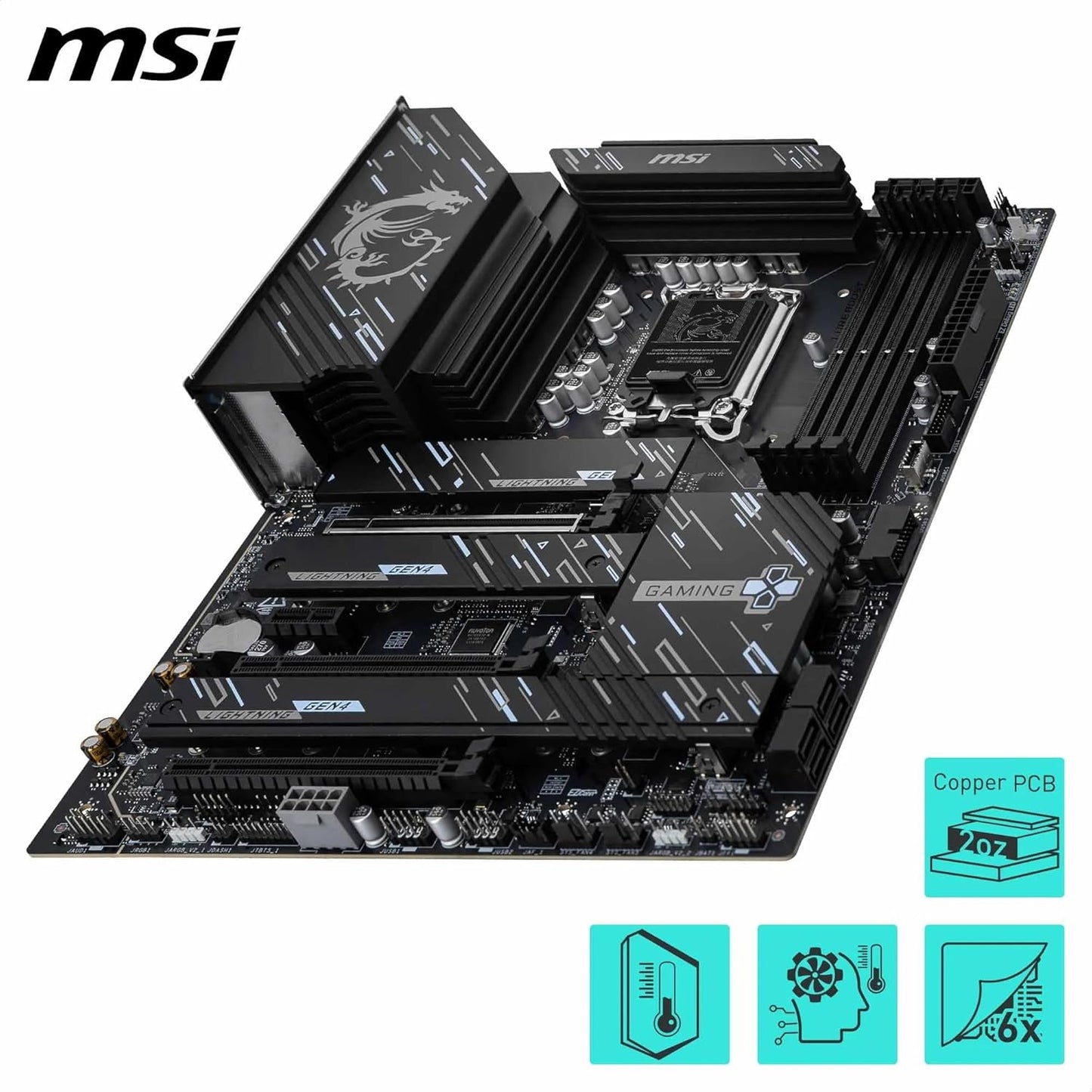 MSI Z890 GAMING PLUS WIFI Motherboard | ATX | Supports Intel Core Ultra Processors (Series 2) | LGA 1851 | DDR5 Memory Boost 9200+MT/s OC | 1 x PCIe 5.0 x16 | 1 x M.2 Gen5 | Intel Killer 5G LAN | Wi-Fi 7