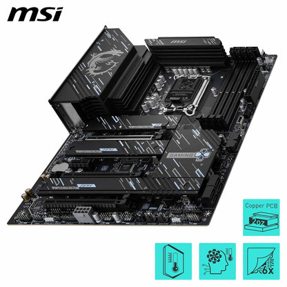 MSI Z890 GAMING PLUS WIFI Motherboard | ATX | Supports Intel Core Ultra Processors (Series 2) | LGA 1851 | DDR5 Memory Boost 9200+MT/s OC | 1 x PCIe 5.0 x16 | 1 x M.2 Gen5 | Intel Killer 5G LAN | Wi-Fi 7