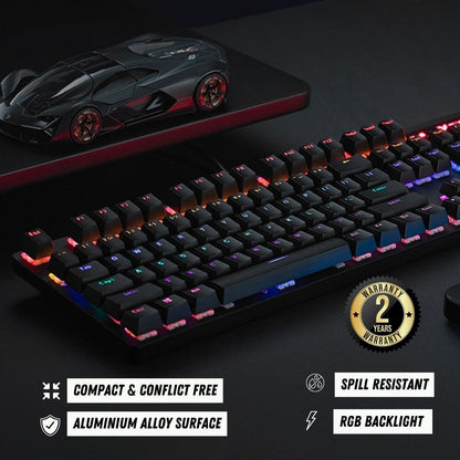 RAPOO VPRO V500 RGB WIRED GAMING KEYBOARD MECHANICAL BACKLIT ERGONOMIC DESIGN ARABIC/ENGLISH