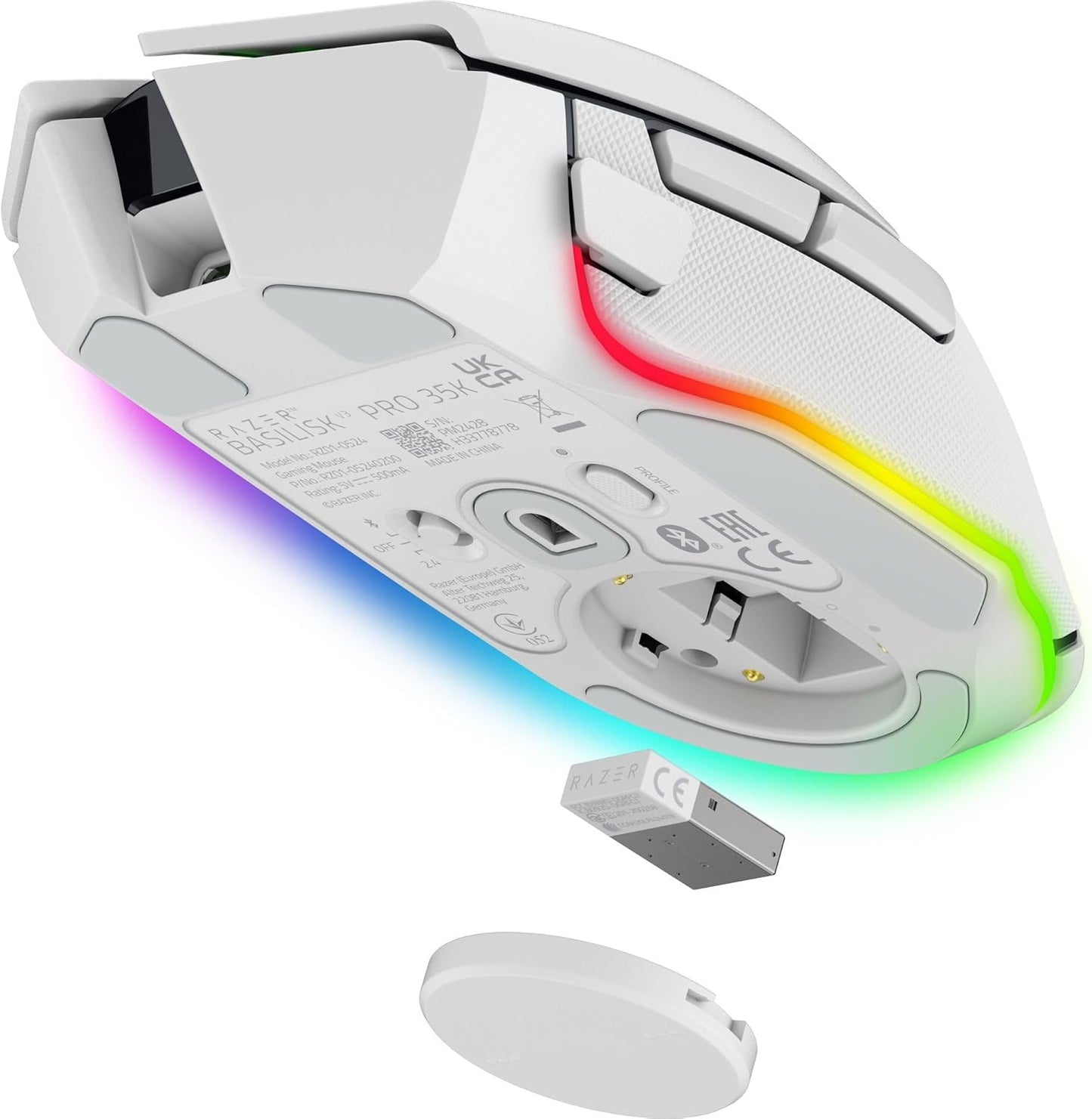 Razer Basilisk V3 Pro 35K Wireless RGB Gaming Mouse | White | 35K DPI | 13 Programmable Buttons