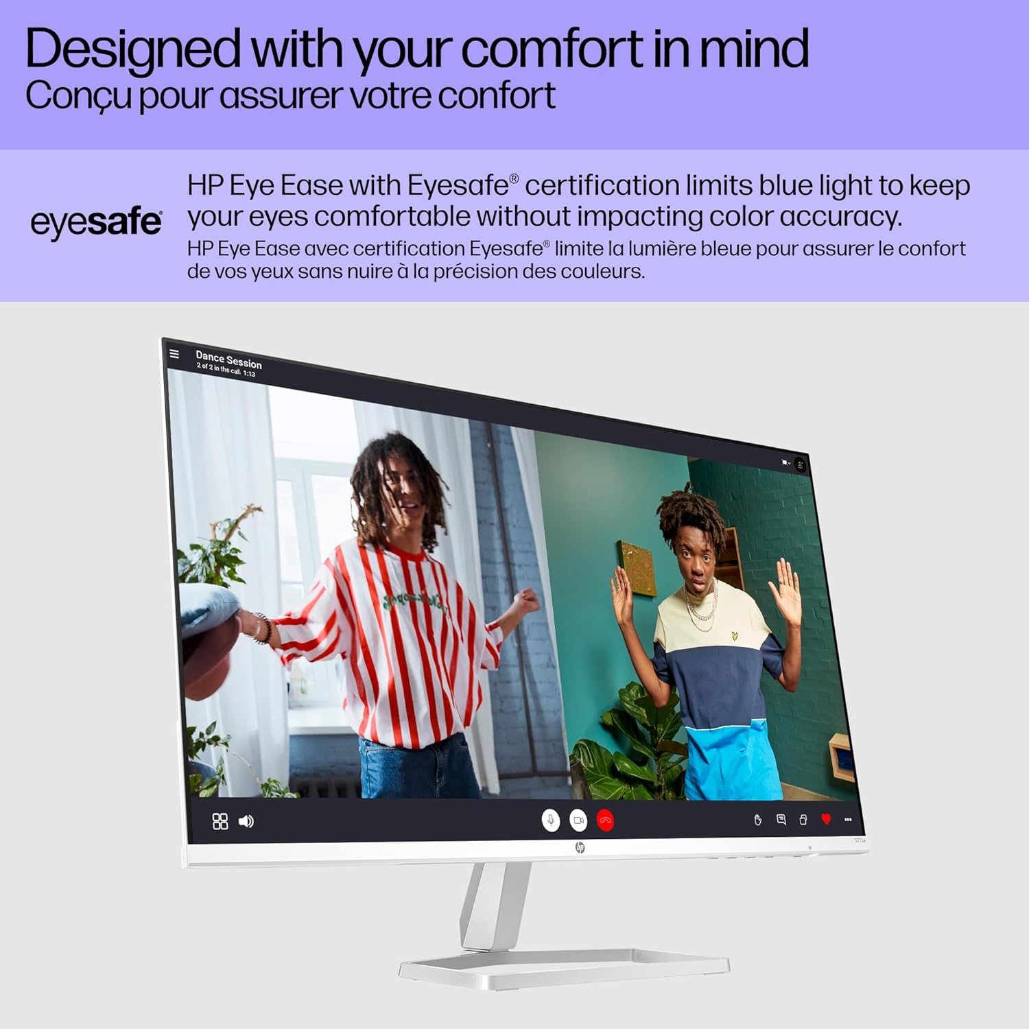 HP Series 5 27" FHD White Monitor – 527sw (94F46AS), IPS Panel, 100Hz, 99% sRGB, HDMI & VGA, Eye Ease, Tilt Stand