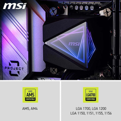 MSI MAG CORELIQUID I360 AIO CPU Liquid Cooler | Enlarged Copper Cold Plate | ARGB Blockhead & LDB Fans | Dual-Chamber Water Block | Split-Flow Radiator | Mystic Light Supported | Intel & AMD Compatible