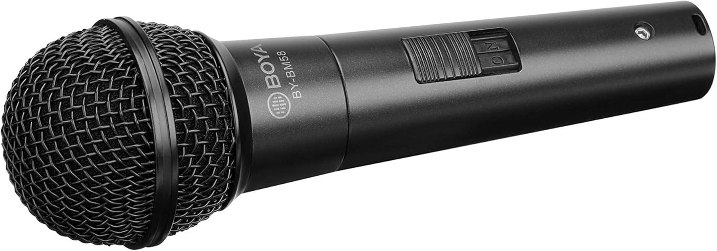 BOYA BY-BM58 Dynamic Wired Handheld Microphone | Cardioid XLR Mic for Live Performance | Podcasting & Public Speaking