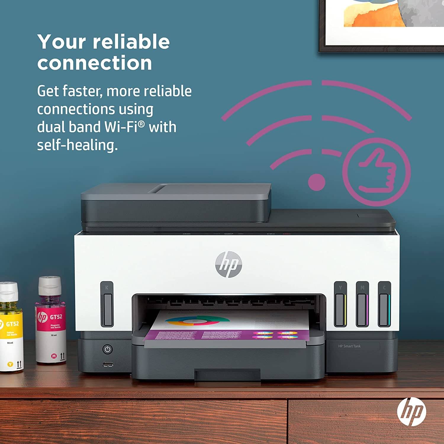 HP Smart Tank 790 All In One Printer, Auto Duplex Printing, W ADF & Magic Touch Panel, 23ppm Print Speed, USB  WiFi  Bluetooth  LANMobile Printing, 100 Sheets Output Capacity, White-Gray