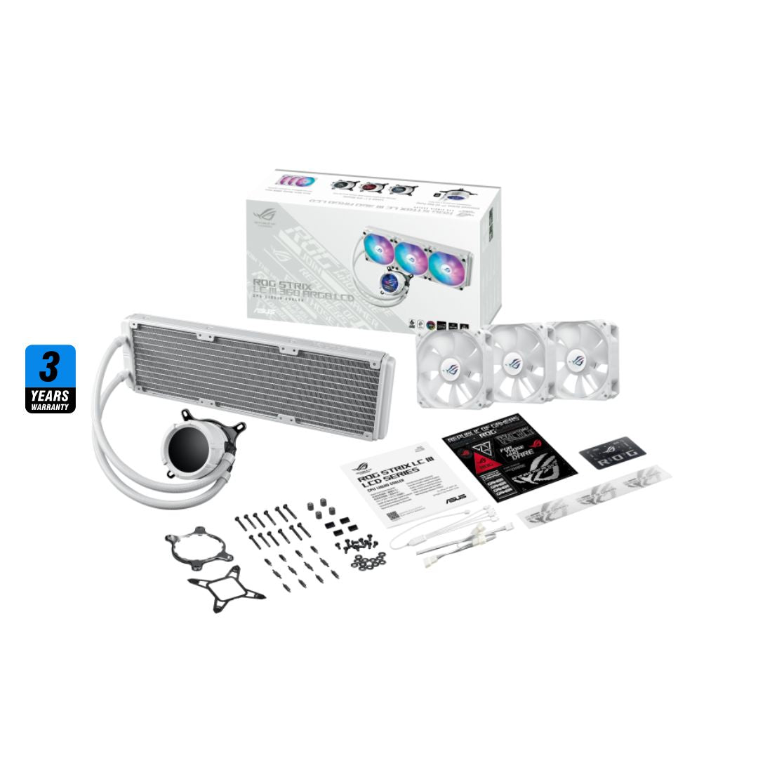 ASUS ROG Strix LC III 360 ARGB White | LCD