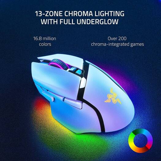 Razer Basilisk V3 Pro 35K Wireless RGB Gaming Mouse | White | 35K DPI | 13 Programmable Buttons