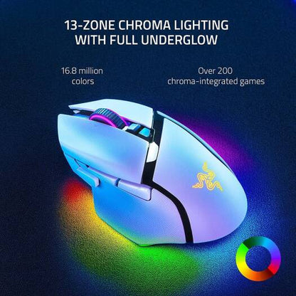 Razer Basilisk V3 Pro 35K Wireless RGB Gaming Mouse | White | 35K DPI | 13 Programmable Buttons