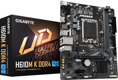 GIGABYTE H610M-K DDR4 Motherboard | Intel H610 Chipset | LGA1700 | DDR4 Support | PCIe 4.0 | M.2 SSD | USB 3.2 Gen1 | SATA 6Gb/s | Micro-ATX