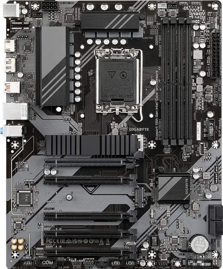 GIGABYTE B760 DS3H mATX Motherboard | Intel LGA1700 | DDR5 | PCIe 4.0 | Dual M.2 | USB-C | 2.5GbE LAN | EZ-Latch | Smart Fan 6