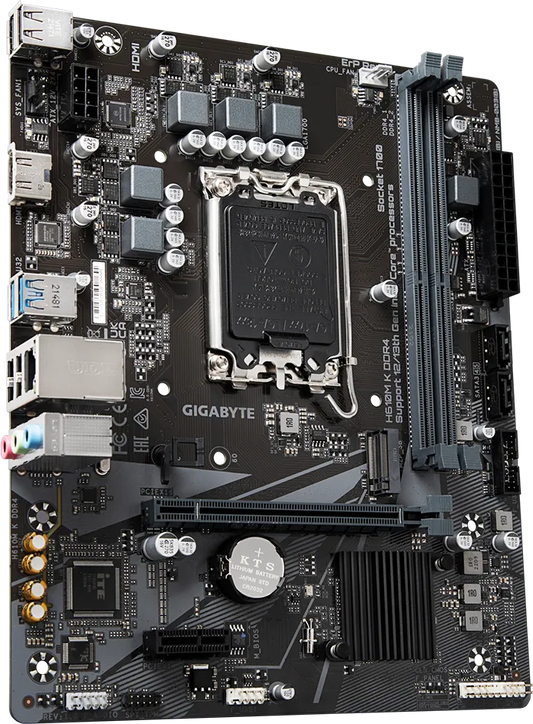 GIGABYTE H610M-K DDR4 Motherboard | Intel H610 Chipset | LGA1700 | DDR4 Support | PCIe 4.0 | M.2 SSD | USB 3.2 Gen1 | SATA 6Gb/s | Micro-ATX