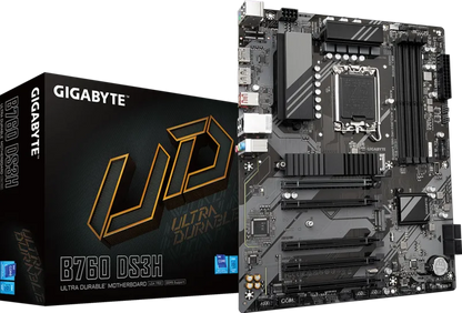 GIGABYTE B760 DS3H mATX Motherboard | Intel LGA1700 | DDR5 | PCIe 4.0 | Dual M.2 | USB-C | 2.5GbE LAN | EZ-Latch | Smart Fan 6